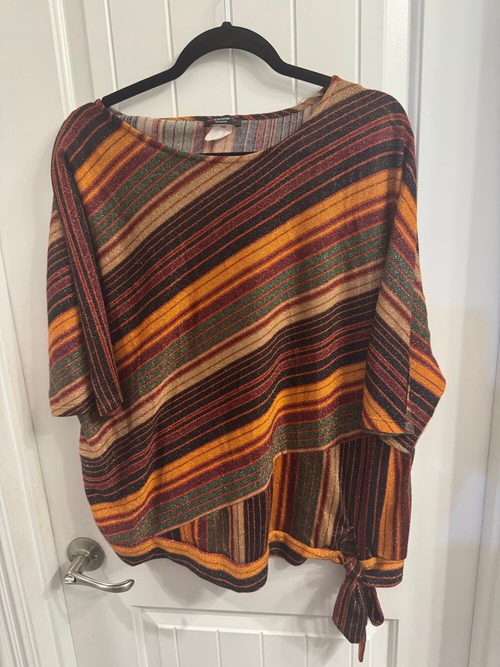 Cocomo Woman 3X Multicolor Striped Metallic Knit Top